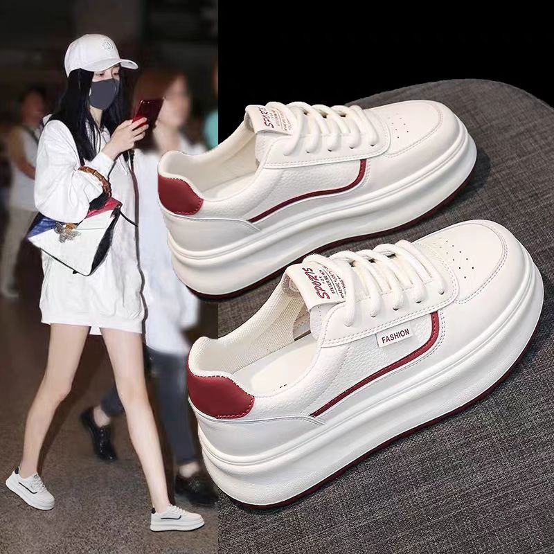 White Sneaker Care Kit - Kadın Kalın Tabanlı Beyaz Spor Ayakkabılar